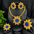 Blue Flower DesignerLuxury Glod Plated Copper Alloy Wedding Jewelry
Designer Inspired Fashion Sets
