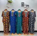 Women’s African Print Long Kaftan Dress with Matching Headscarf