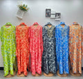 Women’s African Print Long Maxi Dress with Matching Headwrap – Colorful Traditional Fashion Dress