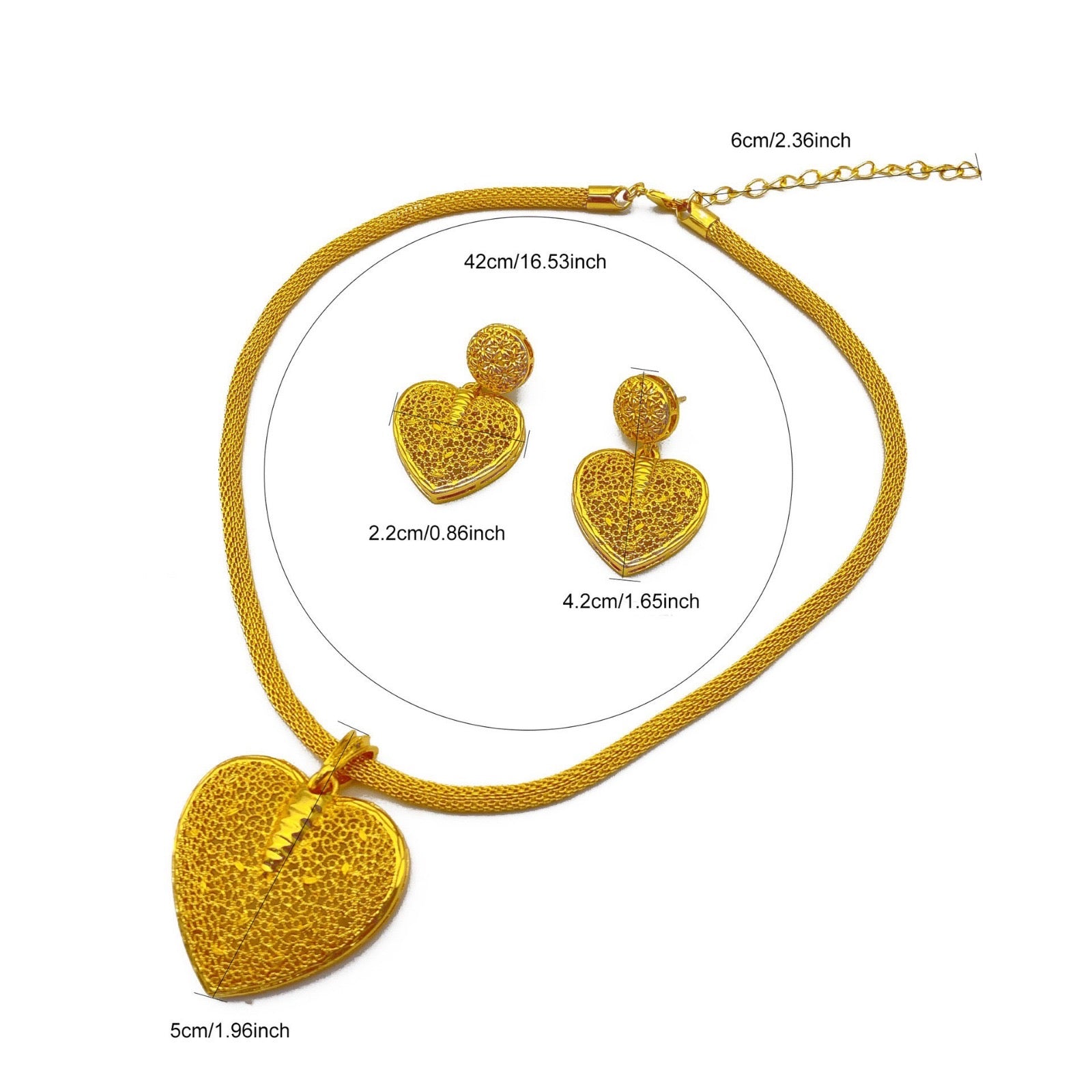24 Gold Necklace and Earrings