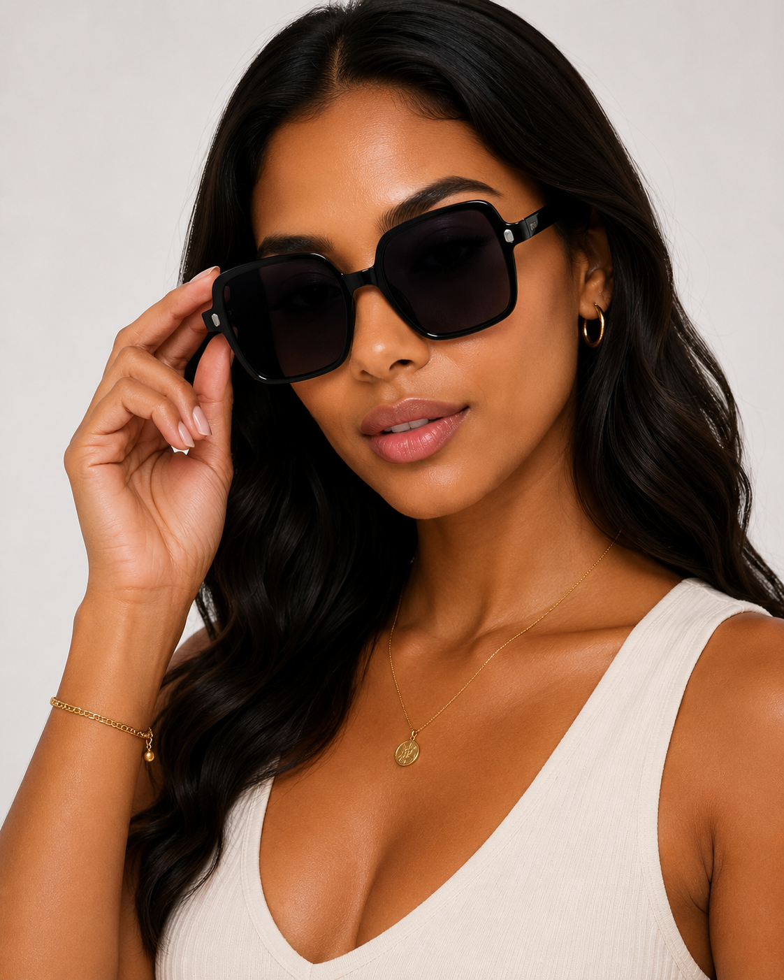 Oversized Square Tortoiseshell Sunglasses – 3 Colors Gradient Lenses