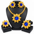 Blue Flower DesignerLuxury Glod Plated Copper Alloy Wedding Jewelry
Designer Inspired Fashion Sets
