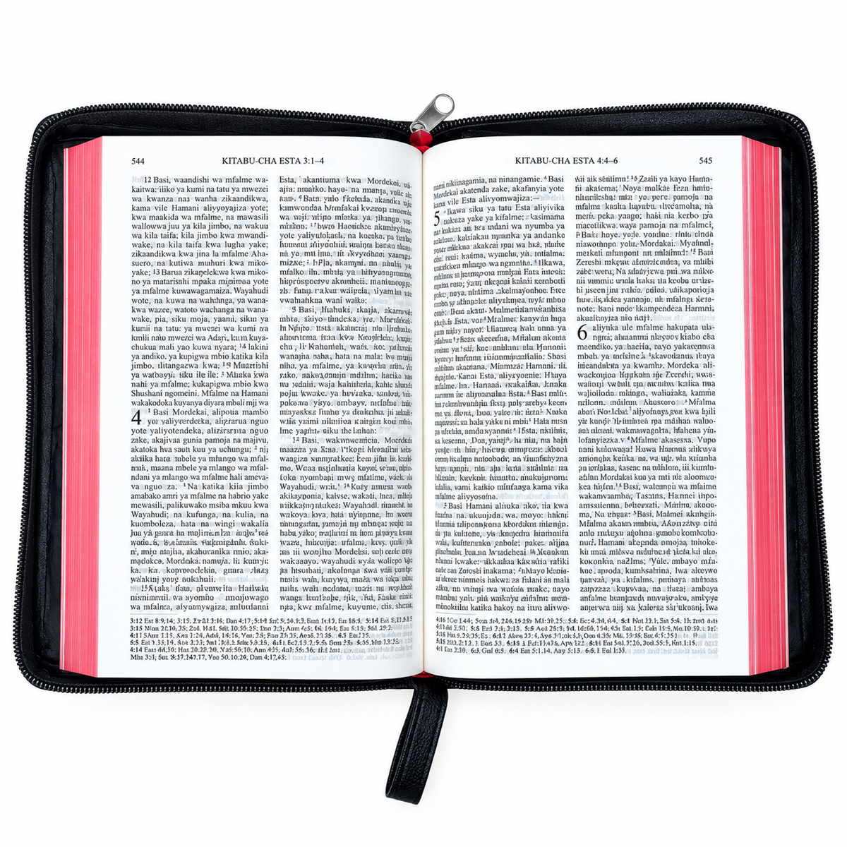 Biblia Takatifu & Black Leather Cover